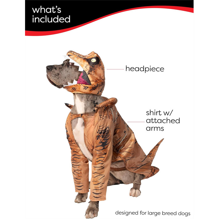 Костюм динозавра T-Rex для собак Rubies Jurassic World, розмір XXL, для вечірок та Halloween