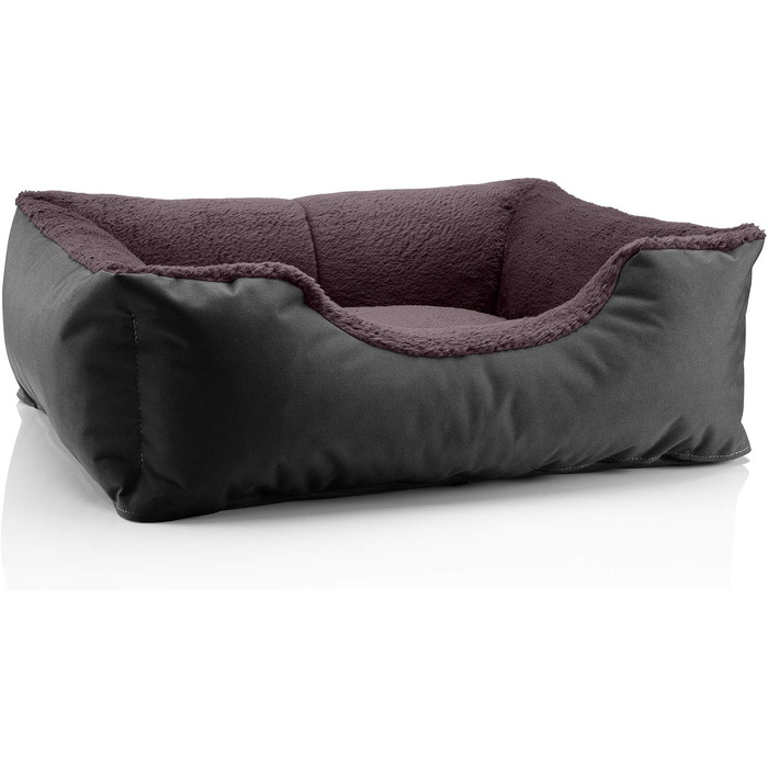 Крісло-ліжко для собак BedDog Teddy, чорно-коричневе, XXL, 70x55x18 см. Зручне ліжко для собак з міцної Cordura та м'якої Microfaser-Velours, з бортиками, для дому та вулиці