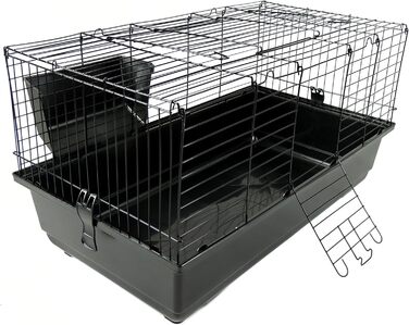 Клітка для кролика 120 см, синя/чорна, 82x46x24 см