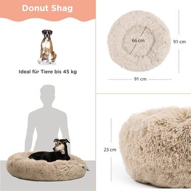Ліжко для тварин Best Friends by Sheri Calming Donut, знімний чохол, машинне прання, 91x91 см, бежеве