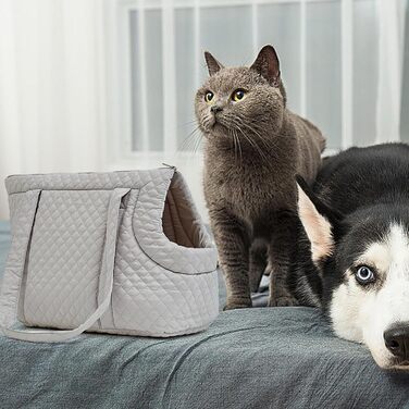 Сумка-переноска для собак і котів з бавовни | Легка переноска для цуценят та кошенят на зиму