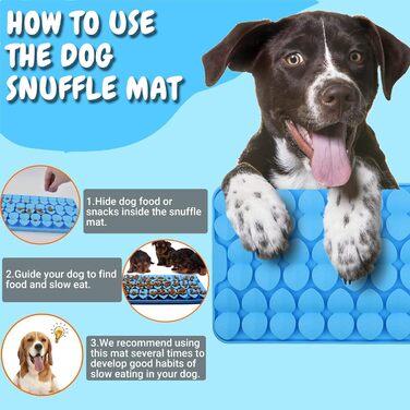 Силіконова килимок-іграшка для собак, 18x37 см, килимок-лежанка з присосками, повільний дозатор корму, килимок для годування собак, іграшка для собак, іграшка проти нудьги (блакитний)