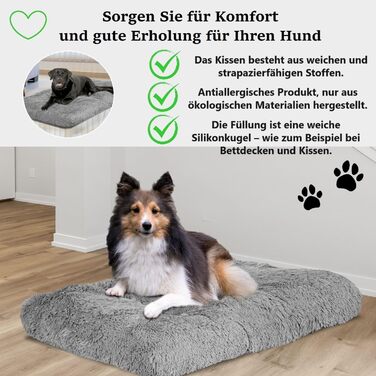 Крісло-ліжко для собак середніх порід King Dog, 80x60 см, сіре. М'яке, комфортне, з антиковзною підкладкою.