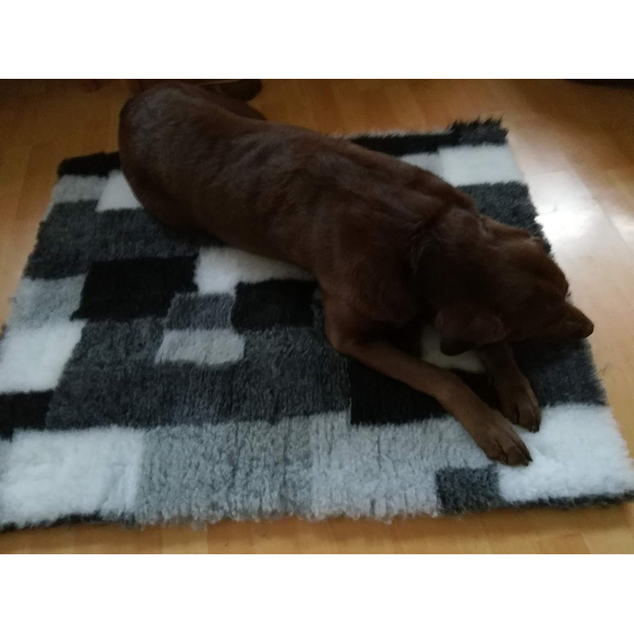 Преміум лежанка для собак Drybed Patchwork сірого кольору, 100x75 см, лежанка-декорація, ковдра для собак, місце для відпочинку, суха лежанка