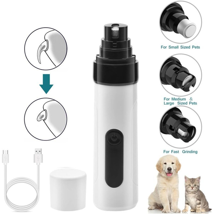 KELENO TrimNox Pro: Тихий триммер для собак - професійний електричний триммер для догляду за кігтями. Підходить для малих, середніх та великих собак. Білий.