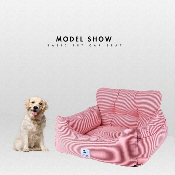 Підвищення для собак Aidou, автокрісло для собак, котів та домашніх тварин, автоліжко для собак, подвійне використання в авто та вдома (червоні смужки)