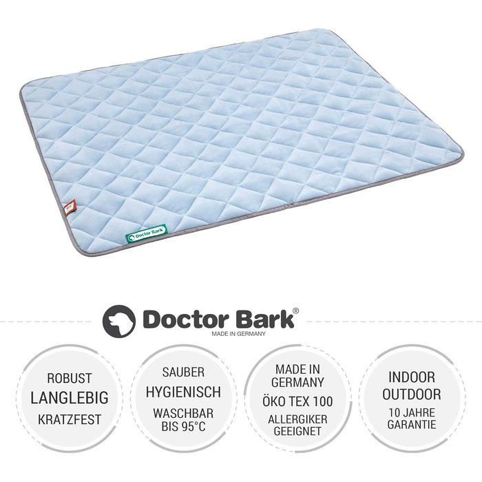 Лежанка для собак Doctor Bark: флісова двостороння підстилка для великих собак, 100x80 см (рожевий/світло-сірий)