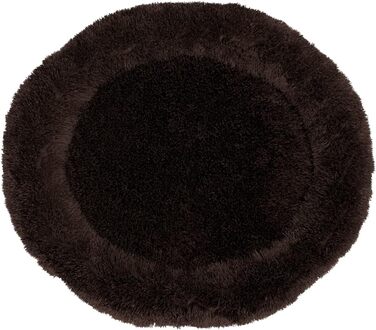 BENNO® Hundebett BALU - Кругле ліжко для собак 70x70x16 см, коричневе, з підстилкою, антиковзаюче, з іграшкою, миється