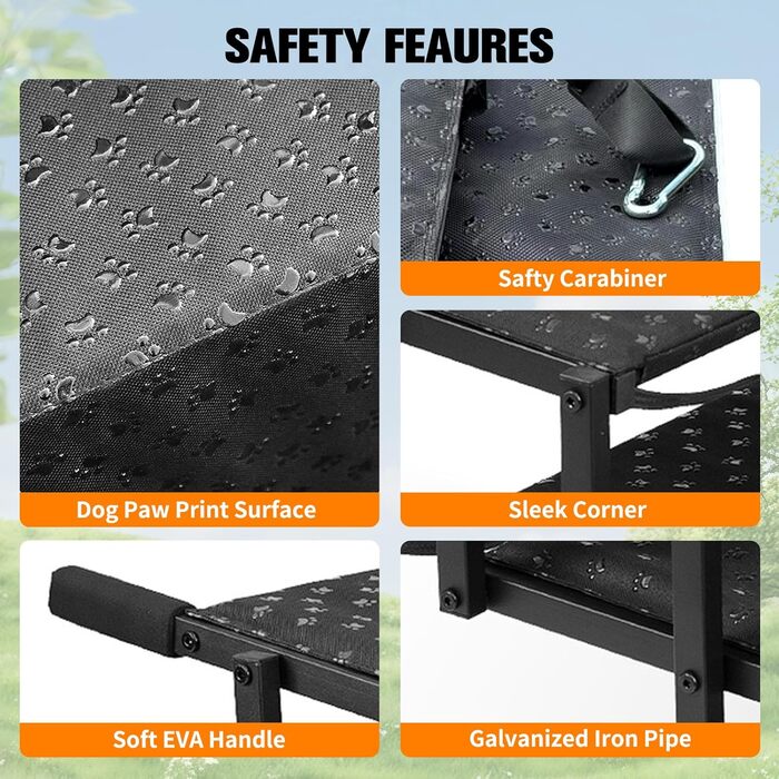 Рампа для собак у машину - 5 сходинок, регульована висота 44-72 см, неслизька поверхня, міцна конструкція з підпоркою для авто, SUV, вантажівки