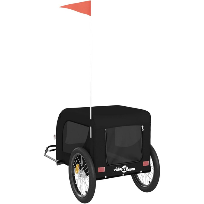 Ферштайнт Причіп для велосипеда, переноска для собак, чорний. Причіп для велосипеда, вантажний причіп, транспортний причіп. Максимальне навантаження 45 кг, матеріал: Оксфордська тканина та метал. Розміри: 136 x 69 x 73.5 см.