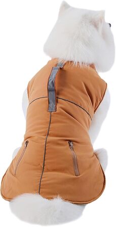 Зимова куртка для собак - тепла рожна куртка з флісу, вітронепроникний одяг для собак середнього розміру, коричнева