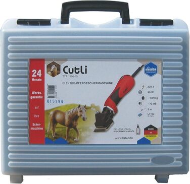 Професійна машинка для стрижки коней LISTER LI CUTLI з набором лез LI 102, спеціальна олія для стрижки та пластиковий кейс, рожевий/чорний колір