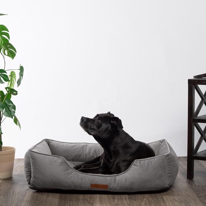 Розкішне ліжко для собак Modern Threads - м'яке, туфетоване ліжко з велюру для собак маленьких та великих порід. Машинне прання, довговічне та миле місце для сну вашого улюбленця.