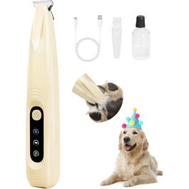 Триммер для догляду за лапами собак - 18 мм насадка, LED-дисплей, тиха робота 35 дБ, водонепроникний, USB-C, бездротовий - для лап, вух, обличчя та ділянок тіла