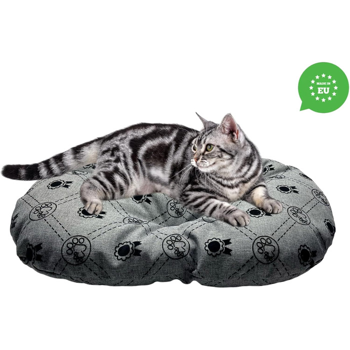 М'який лежак для собак та котів овальної форми, 50x34 см, світло-сірий колір. Лежанка для собак, котячий лежак, килимок для тварин, зручний для перевезення та відпочинку. Можливість прання.