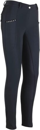 Лазура - жіночі зимові штани для верхової їзди Татьяна | Повний силіконовий наповнювач | Штани для верхової їзди з 2 бічними кишенями для телефону | Чорні або темно-сині штани для верхової їзди з повним наповнювачем | Верхова одяг розмір 34-46 42 Чорний