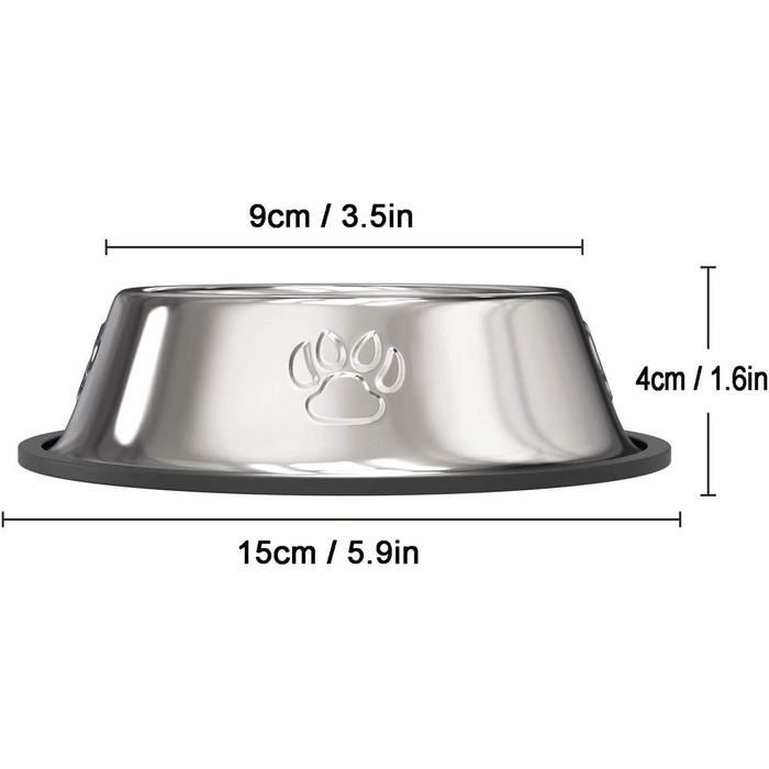 Набір мисок для котів з нержавіючої сталі (3 шт.) - миски для їжі та води для котів та маленьких собак
