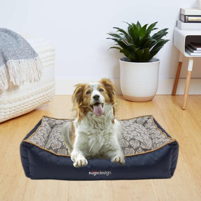 Водонепроникне ліжко для собак з бавовни та поліестеру з знімним подушками - собаче ліжко-софа з практичною сумкою для перенесення, 3 розміри (S/M, L, XL) (Підстилка, S/M)