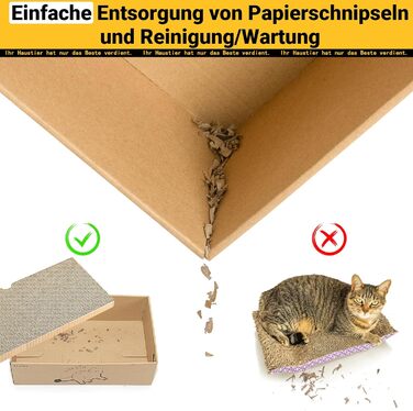 Ycozy Драбина-подряпування для котів з великою двосторонньою гофрокартонною поверхнею. Набір містить 2 коробки та 6 драбинок для котів. Міцні котячі меблі для заміни.