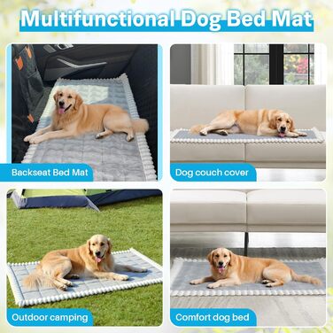 Незсувний авточохол для собак, килимок для тварин у салоні авто, водовідштовхуючий та стійкий до подряпин, м'який захист для автомобілів, вантажівок та позашляховиків (Мілксамт, світло-сірий, 63 x 138 см)