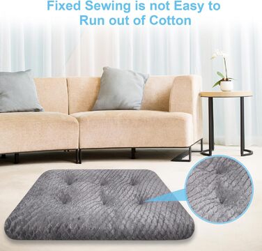 Ортопедична подушка для собак Asapnd, 102x69 см, сірий колір, з антиковзким дном, м'яка та зручна, для великих собак, миється, з малюнком луски риби