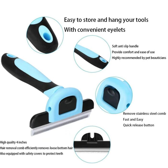 Набір гребінців для грумінгу собак, котів та коней (2 шт.), рожевий