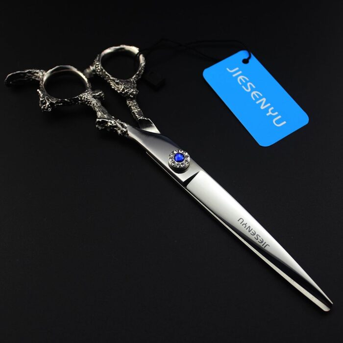 Ножиці для стрижки волосся JIESENYU 7 дюймів з нержавіючої сталі 440C, професійні, для перукарів та грумінгу домашніх тварин