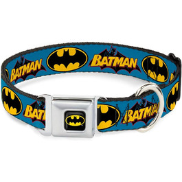 Нашийник Buckle Down BMC Batman для собак, чорний/жовтий, міцний нейлон