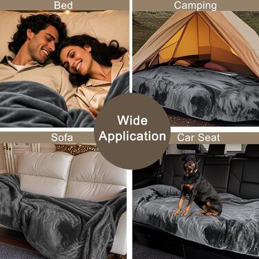 Водонепроникний коврик для собак з Sherpa Fleece, 127x152 см, для захисту меблів, сірий, можна прати