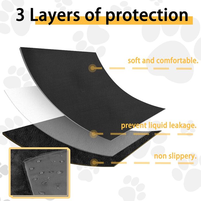 Водонепроникний килимок для котів та собак Kritter Planet, складаний, миючий, 80 x 60 см, чорний