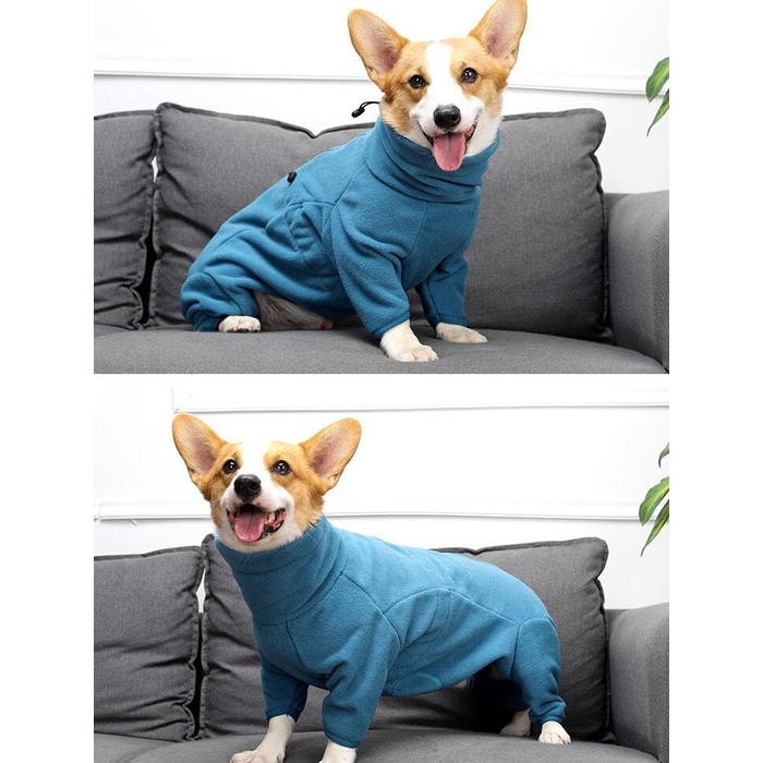 Теплий зимовий комбінезон для собак - флісова куртка-комбінезон для маленьких та середніх собак, колір зелений, розмір XXS