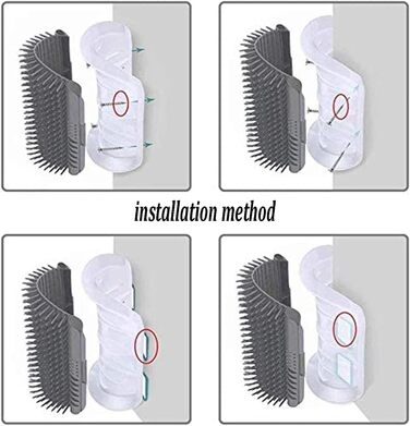 Щітка для котів, самостійний грумінг, для довгошерстих та короткошерстих котів, гребінець для догляду за шерстю, гачок для дверей, ніжок столу, кутів, маленька щітка для котів (рожевий, 8.5x13 см) 8.5x13 см Рожевий