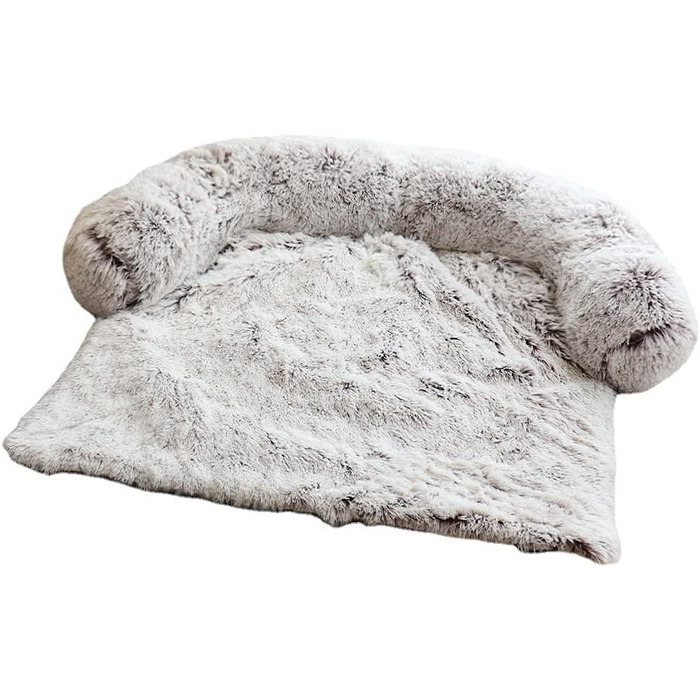 М'яка плюшева лежанка для собак, диван, заспокійне лежанка, ультрам'яке хутро, лежанка для домашніх тварин, м'яка, пральна, подушка, захист меблів, лежанка для собак та котів, M, кавовий колір