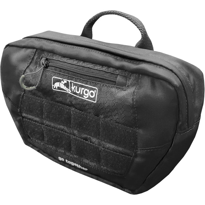 Фляга для собак Kurgo RSG, знімний чохол, сумісна з MOLLE, кріплення для службового нашийника, блакитна. Один розмір підходить для всіх (сумка на сідло, чорна)