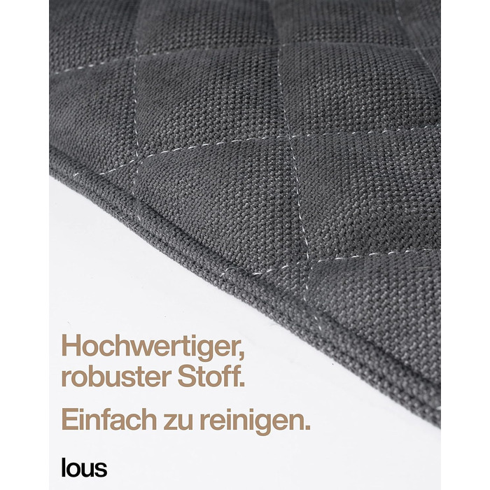 Подушка для собак ручної роботи, килимок для собак, ковдра для собак середніх та маленьких порід, прання до 90ºC, захист дивану, для домашніх тварин, собак та котів (L 98x97x3 см, Антрацит/Сірий) L 98x67x3 см Антрацит / Сірий