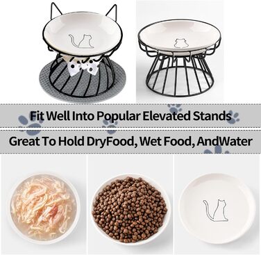 Набір мисок для котів з кераміки (3 шт.) - широкі, зручні, для корму та води