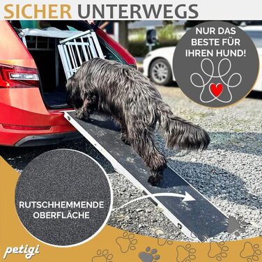 Рампа для собак у автомобіль, алюміній, Petigi, до 70/90/150 кг, неслизька, для SUV