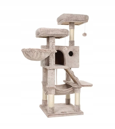 Багаторівневий високий кігтеточка для котів Songmics, 135 см, сизаль