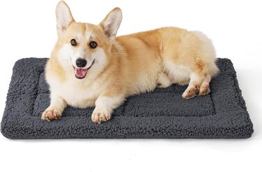 Килимок для собак BEDSURE великих порід - 104x69 см, м'який, з шампаню Sherpa, щільна піна, 74x46 см, темно-сірий