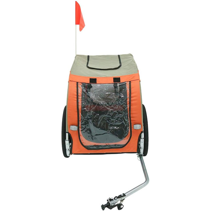Складаний причіп для собак до велосипеда, з кріпленням та ременем безпеки. Причіп для собак 137*73*90 см (Помаранчевий)