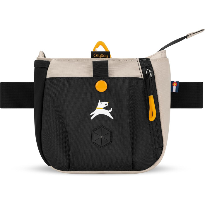 ОлліДог Backcountry Tagestasche - сумка для ласощів та відходів для собак, з кліпсою на пояс, Raven S'25