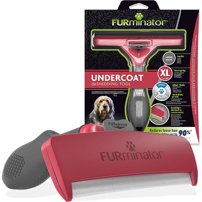 FURminator інструмент для вичісування XL для довгошерстих собак і котів, щітка від ковтунів і сплутаної шерсті