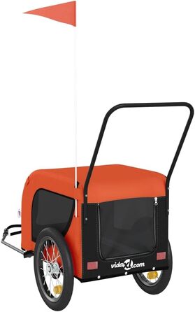 Причіп для тварин на велосипед, жовто-чорний, Oxford та залізо (125 x 63 x 66 см)