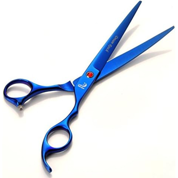 Набір для грумінгу домашніх тварин: професійні ножиці для собак та котів, ножиці для фінальної обробки, вигнуті ножиці, гребінець для грумінгу, блакитні