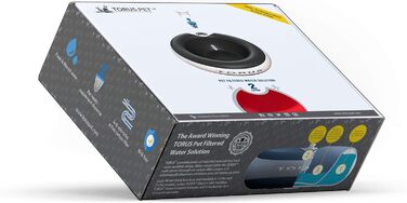 Автоматична поїлка Torus Pet Maxi 2 л, червона, для собак і котів, з фільтрацією, антибактеріальна, без BPA, для дому та подорожей