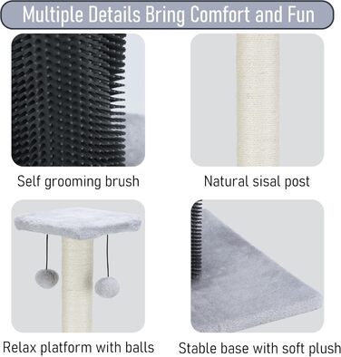 Котячий будиночок Dimaka 68,6 см з дряпалкою, покритий плюшем та мотузкою, вертикальний для котів