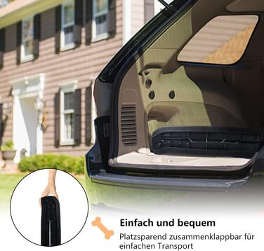 Рампа для собак Aufun: складана, чорна, до 90 кг, 156 x 40 см