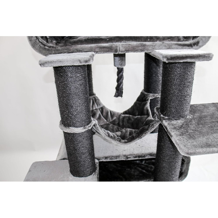 Дряпальня для котів Petrebels Maine Coon XXL, 210 см, з сизалю, чорного кольору