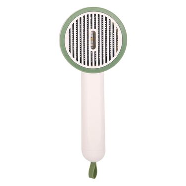 Гребінець для котів Slicker Brush – видалення шерсті, проти випадання, з UV-ф функцією, антиковзаюча ручка, для купання та подорожей, білий