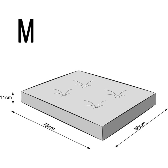 Крісло-ліжко для собак, прямокутне, 75 x 50 см, антрацит